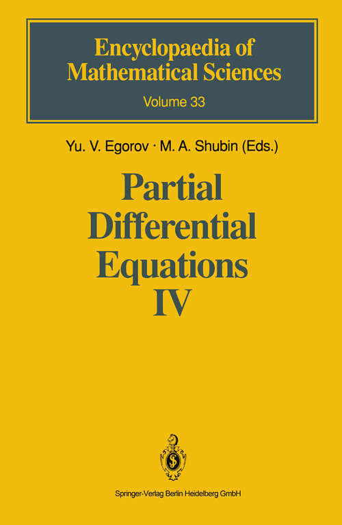 Book cover of Partial Differential Equations IV: Microlocal Analysis and Hyperbolic Equations (1993) (Encyclopaedia of Mathematical Sciences #33)