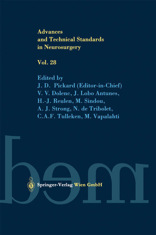 Book cover of Advances and Technical Standards in Neurosurgery (2003) (Advances and Technical Standards in Neurosurgery #28)