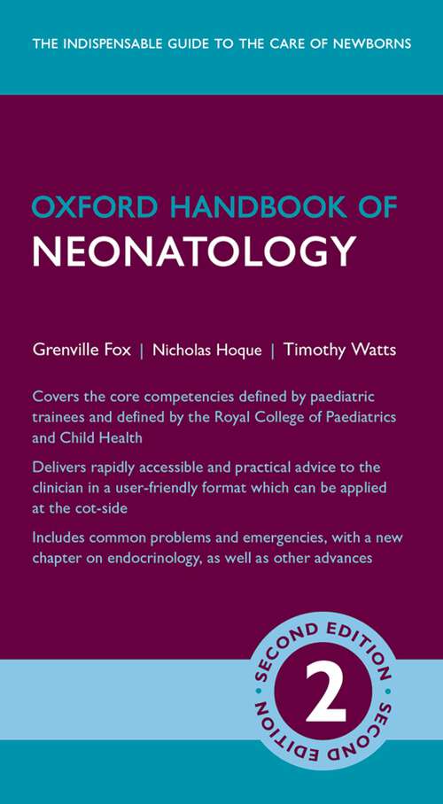Book cover of Oxford Handbook of Neonatology (Oxford Medical Handbooks)