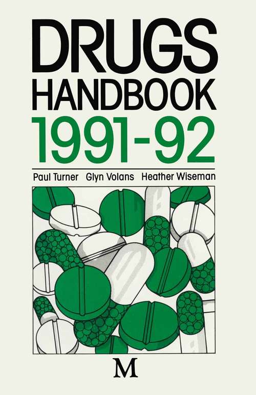 Book cover of Drugs Handbook 1991–92 (1st ed. 1991)