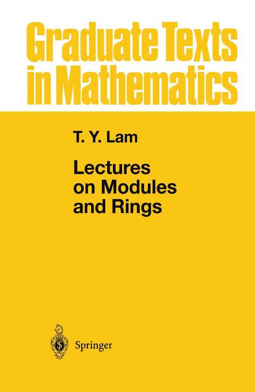 Book cover of Lectures on Modules and Rings (1999) (Graduate Texts in Mathematics #189)