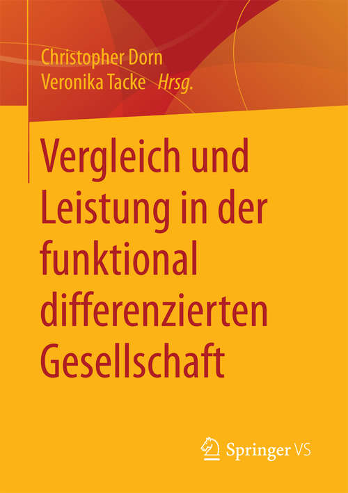 Book cover of Vergleich und Leistung in der funktional differenzierten Gesellschaft