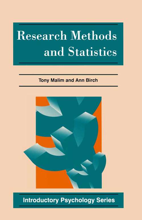 Book cover of Research Methods and Statistics (1st ed. 1997) (Introductory Psychology Series)
