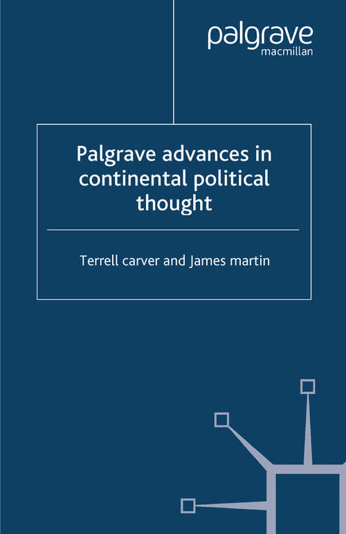 Book cover of Palgrave Advances in Continental Political Thought (2006) (Palgrave Advances)