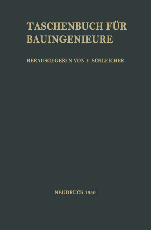Book cover of Taschenbuch für Bauingenieure (2. Aufl. 1943)