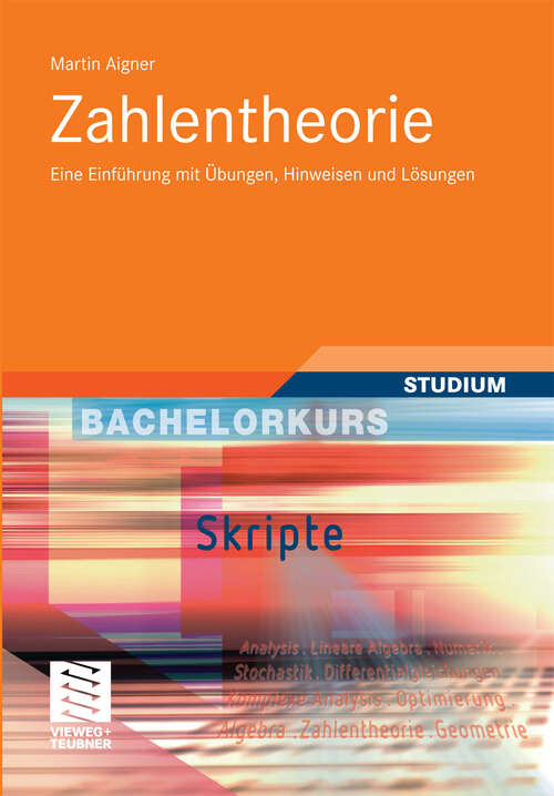 Book cover of Zahlentheorie: Eine Einführung mit Übungen, Hinweisen und Lösungen (2012) (Bachelorkurs Mathematik)