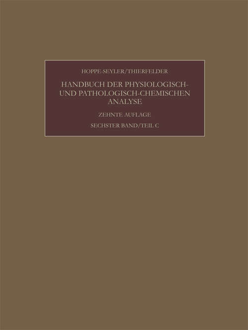 Book cover of Enzyme: Teil C (pdf) (10. Aufl. 1967) (Handbuch der physiologisch- und pathologisch-chemischen Analyse: Teil B)