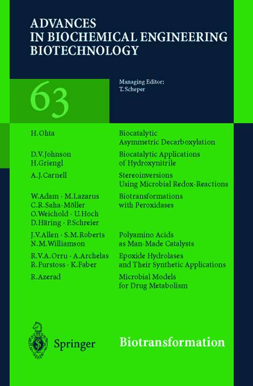 Book cover of Biotransformations (1999) (Springer Desktop Editions In Chemistry Ser.)