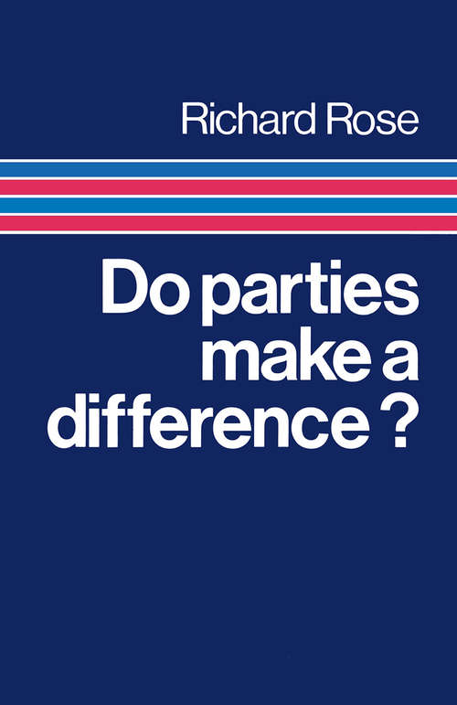 Book cover of Do Parties Make a Difference?: (pdf) (1st ed. 1980)