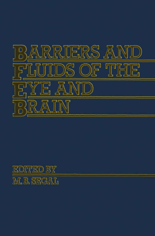 Book cover of Barriers and Fluids of the Eye and Brain (1st ed. 1992)