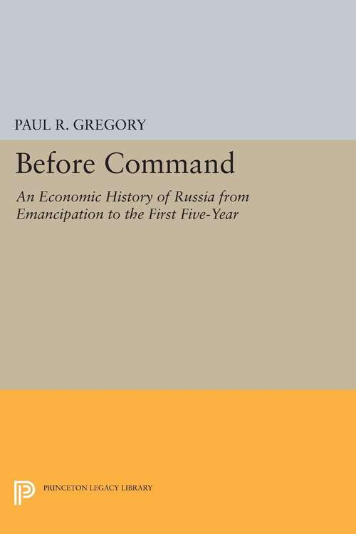 Book cover of Before Command: An Economic History of Russia from Emancipation to the First Five-Year (PDF)