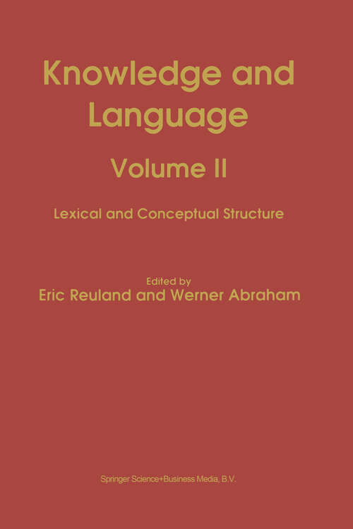Book cover of Knowledge and Language: Volume II Lexical and Conceptual Structure (1993)