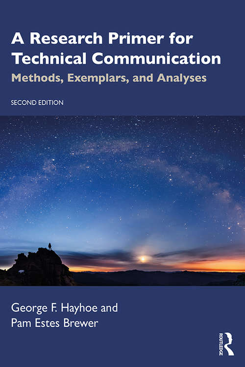 Book cover of A Research Primer for Technical Communication: Methods, Exemplars, and Analyses (2)