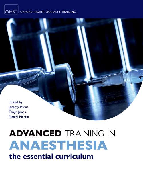 Book cover of Advanced Training in Anaesthesia