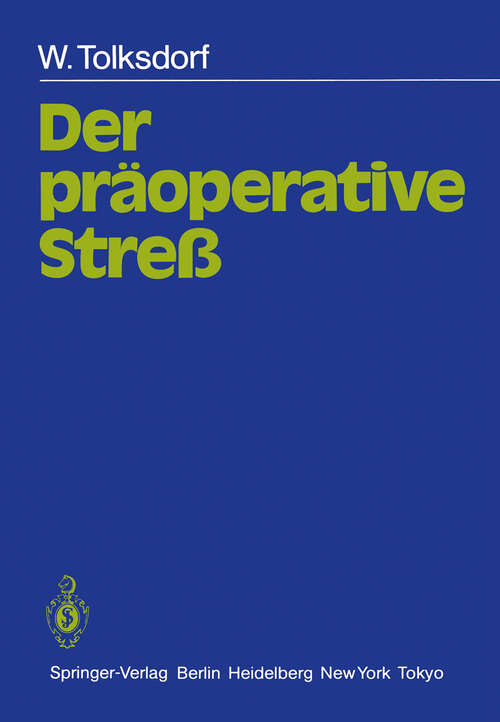 Book cover of Der präoperative Streß (1985)