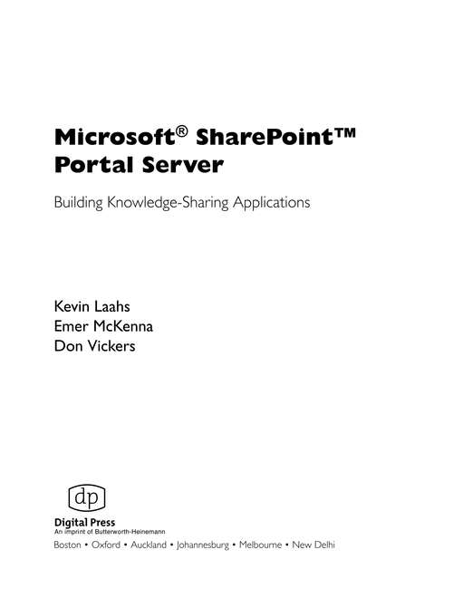 Book cover of Microsoft SharePoint Portal Server: Building Knowledge Sharing Applications (HP Technologies)