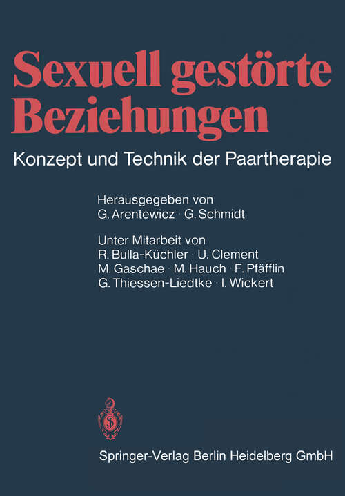 Book cover of Sexuell gestörte Beziehungen: Konzept und Technik der Paartherapie (1980)