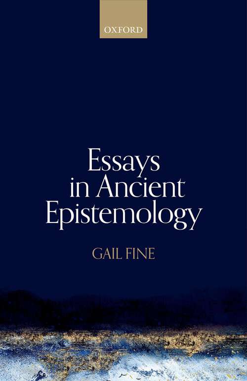 Book cover of Essays in Ancient Epistemology