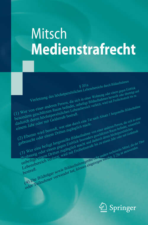 Book cover of Medienstrafrecht (2012) (Springer-Lehrbuch)