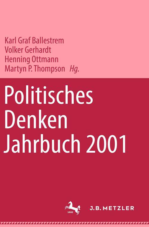 Book cover of Politisches Denken. Jahrbuch 2001 (1. Aufl. 2001)