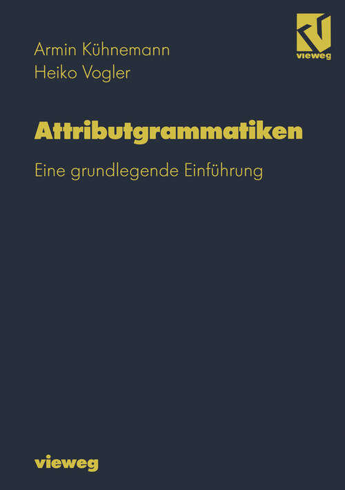 Book cover of Attributgrammatiken: Eine grundlegende Einführung (1997)