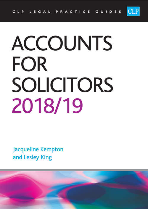 Book cover of Accounts For Solicitors 2018/2019