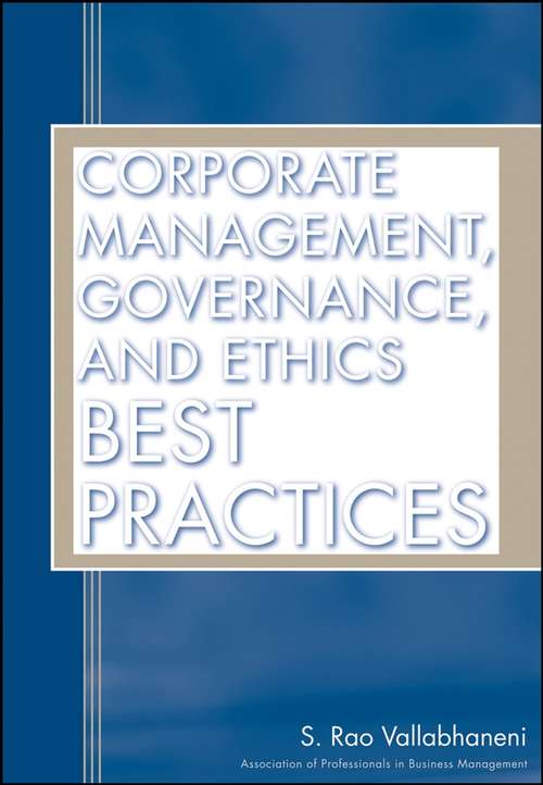 Book cover of Corporate Management, Governance, and Ethics Best Practices