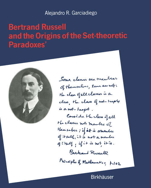 Book cover of Bertrand Russell and the Origins of the Set-theoretic ‘Paradoxes’ (1992)
