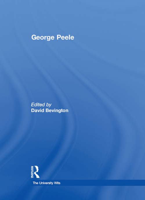 Book cover of George Peele (The University Wits)