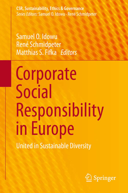 Book cover of Corporate Social Responsibility in Europe: United in Sustainable Diversity (2015) (CSR, Sustainability, Ethics & Governance)