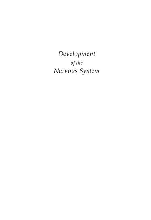 Book cover of Development of the Nervous System