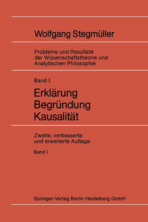 Book cover of Erklärung Begründung Kausalität (2. Aufl. 1983)