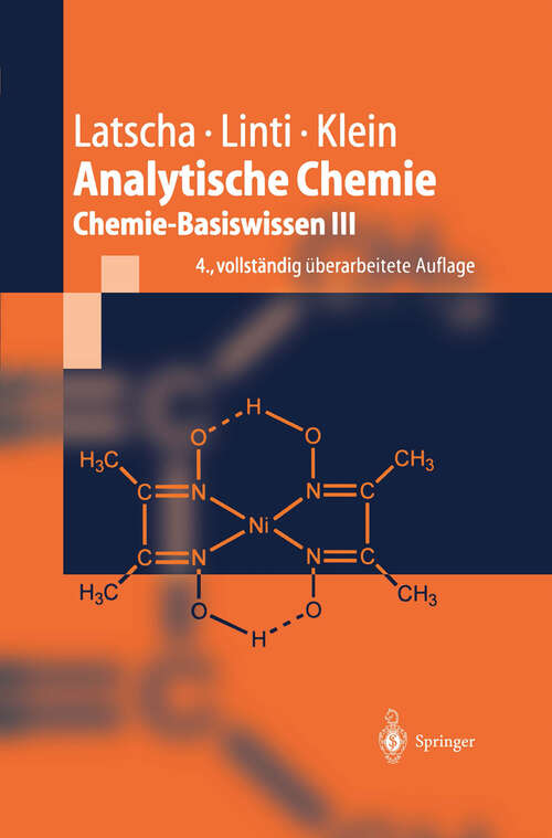 Book cover of Analytische Chemie: Chemie—Basiswissen III (4. Aufl. 2004) (Springer-Lehrbuch)