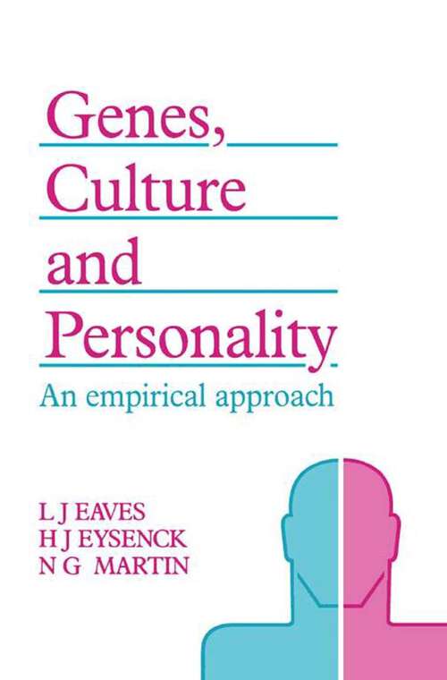 Book cover of Genes, Culture, and Personality: An Empirical Approach