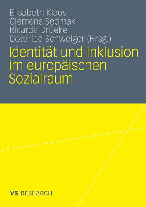 Book cover of Identität und Inklusion im europäischen Sozialraum (2010)