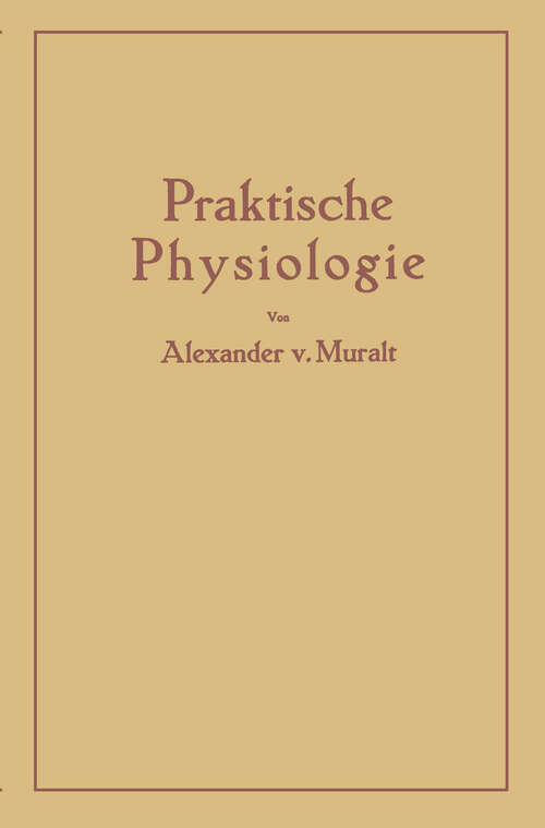 Book cover of Einführung in die Praktische Physiologie (1943)