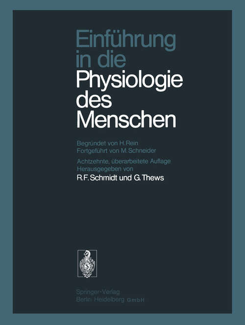 Book cover of Einführung in die Physiologie des Menschen (18. Aufl. 1976)