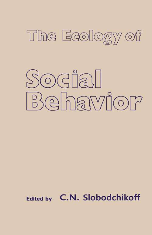 Book cover of The Ecology of Social Behavior