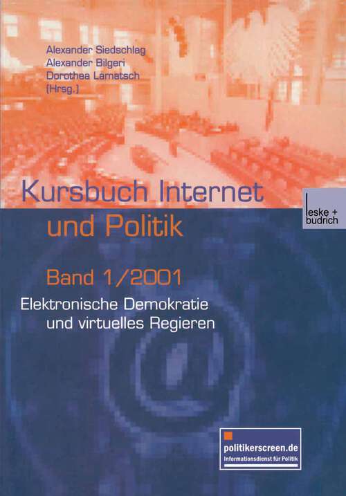 Book cover of Elektronische Demokratie und virtuelles Regieren (2001)