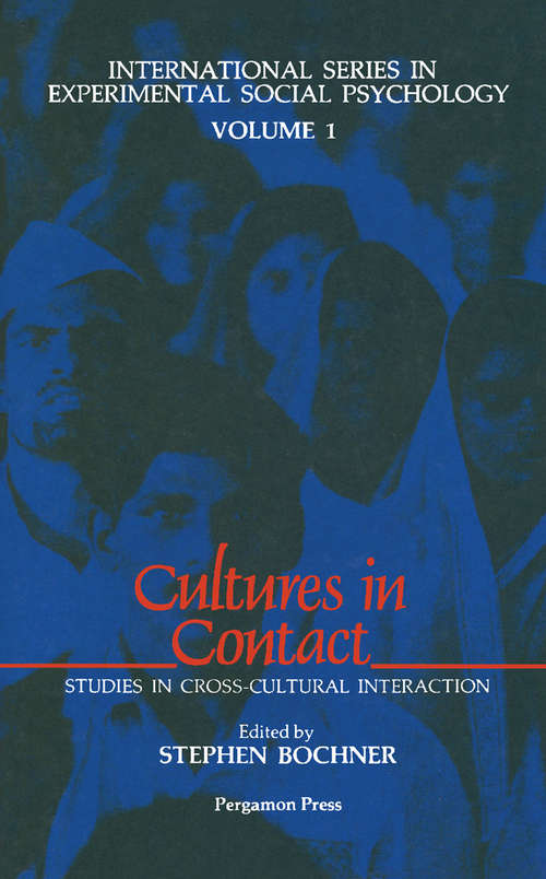 Book cover of Cultures in Contact: Studies in Cross-Cultural Interaction