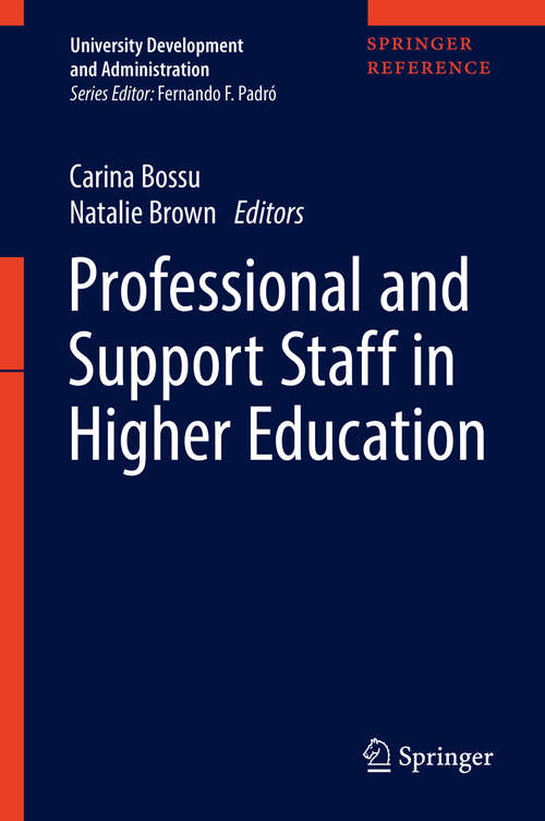 Book cover of Professional and Support Staff in Higher Education (University Development And Administration Ser.)