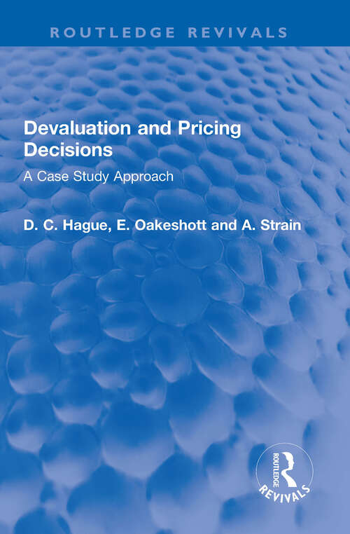 Book cover of Devaluation and Pricing Decisions: A Case Study Approach (Routledge Revivals)