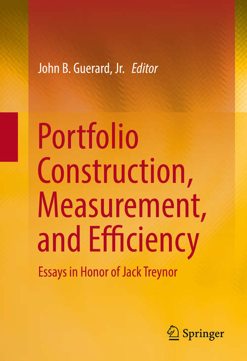 Book cover of Portfolio Construction, Measurement, and Efficiency: Essays in Honor of Jack Treynor