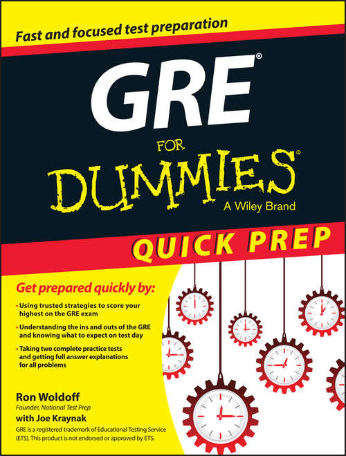 Book cover of GRE For Dummies Quick Prep