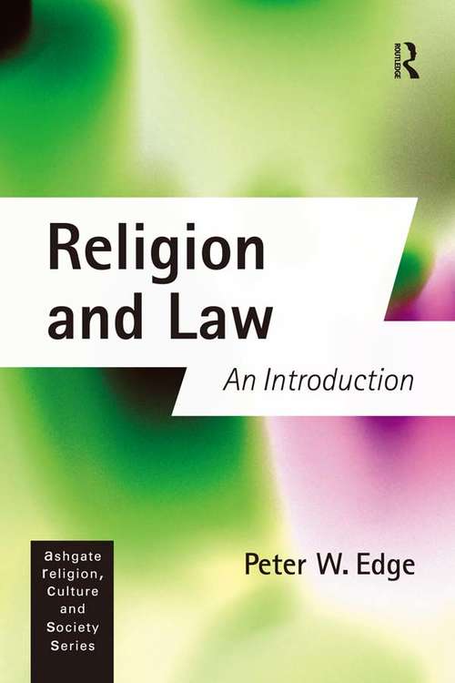 Book cover of Religion and Law: An Introduction (Religion, Culture and Society Series)