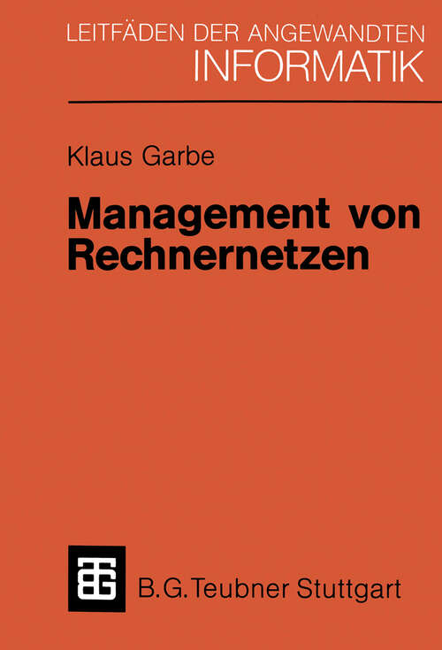 Book cover of Management von Rechnernetzen (1991) (XLeitfäden der angewandten Informatik)