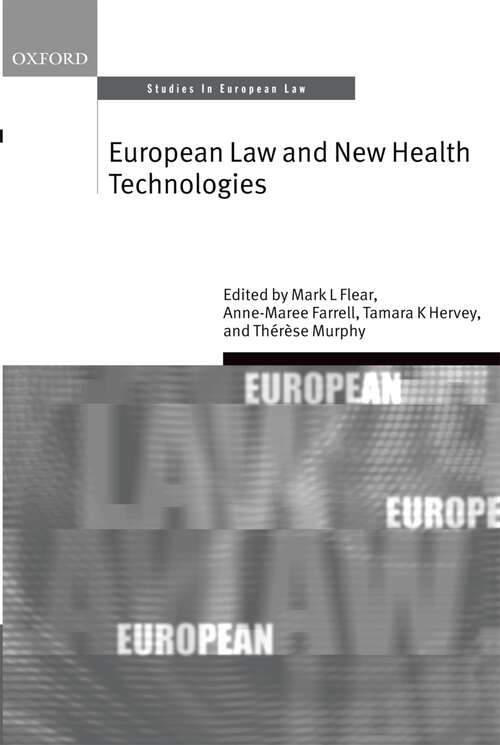 Book cover of European Law and New Health Technologies (Oxford Studies in European Law)