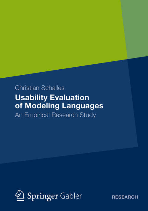 Book cover of Usability Evaluation of Modeling Languages (2013)