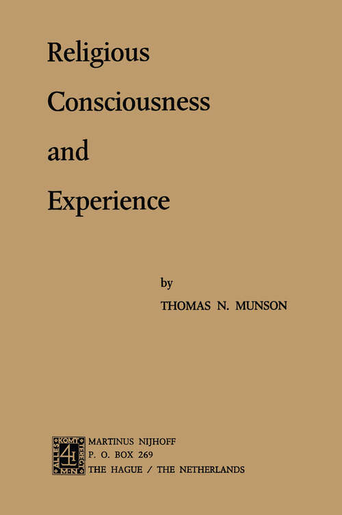 Book cover of Religious Consciousness and Experience (1975)