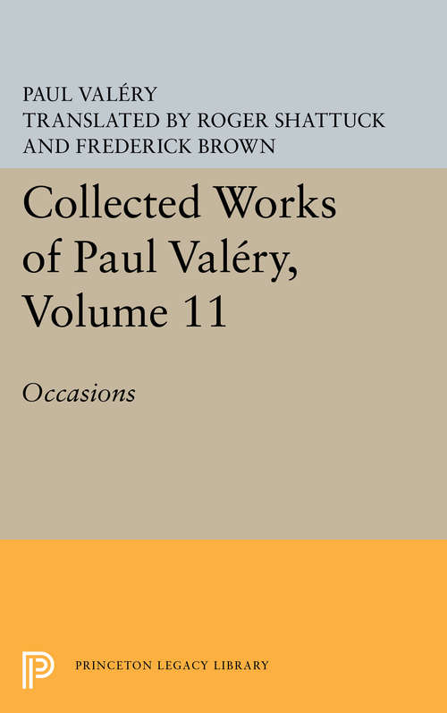 Book cover of Collected Works of Paul Valery, Volume 11: Occasions (PDF)